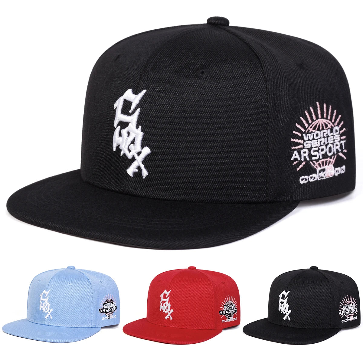 SOX Letter Embroidery Outdoor Snapback Cap