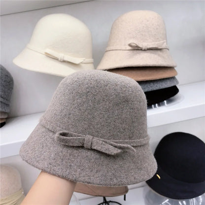 Women's Retro Wool Butterfly Bucket Hat