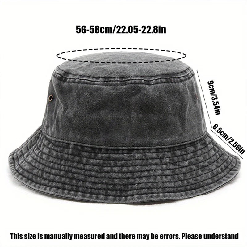 Customize Cotton Washed Vintage Beach Vacation Daily Wear Bucket Hat