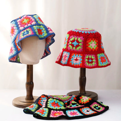 Colorful Crochet Woolen Knitted Bucket Hat