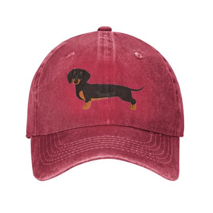 Dachshund Pattern Art Denim Adjustable Baseball Cap