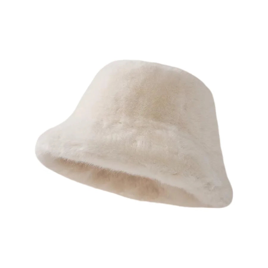 Faux Fur Winter Bucket Hat with Ear Protection
