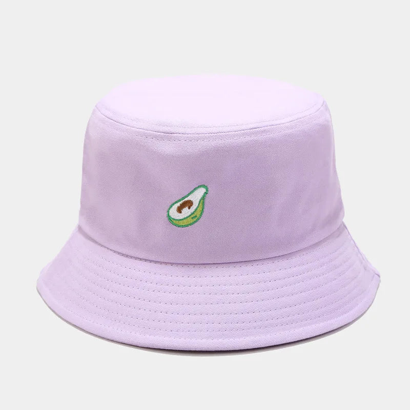Cartoon Fruit Embroidered Cotton Bucket Hat