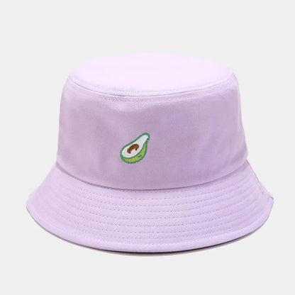 Cartoon Fruit Embroidered Cotton Bucket Hat