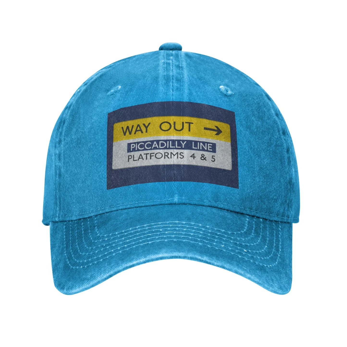 London Underground Way Out Denim Baseball Cap