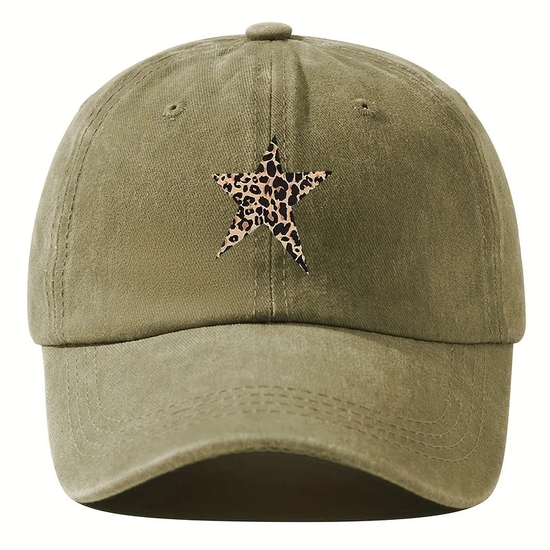 Leopard Star Retro Print Baseball Cap