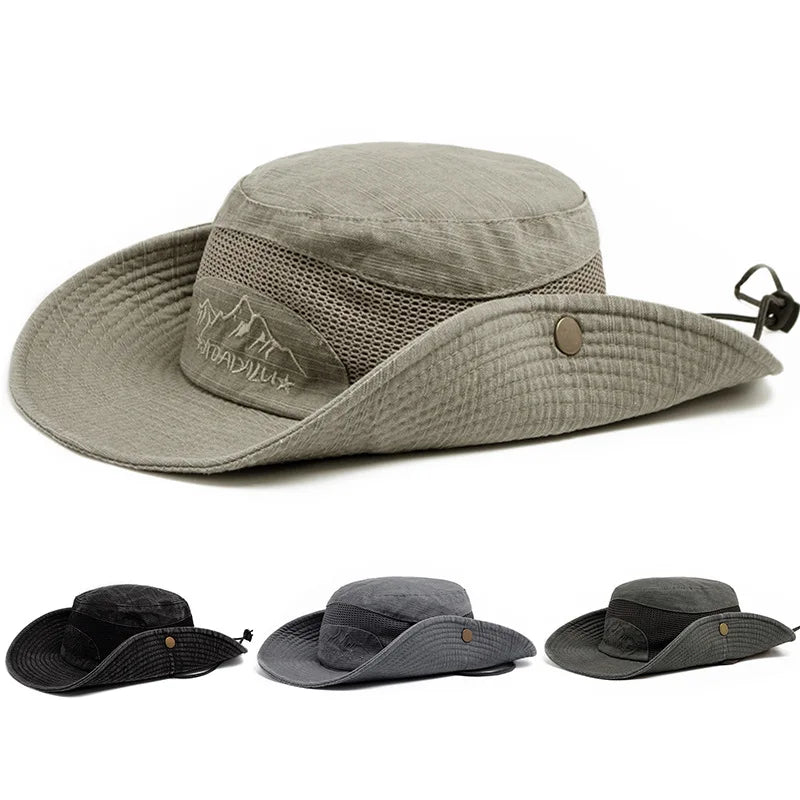 Summer Breathable Cotton Mesh Outdoor Bucket Hat