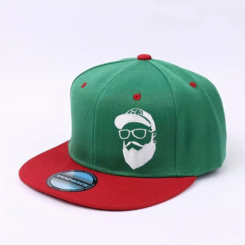 Bearded Grandpa Flat Brim Baseball Cap