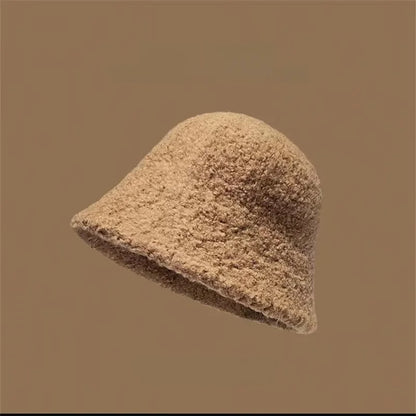 Cute Round Top Wool Bucket Hat