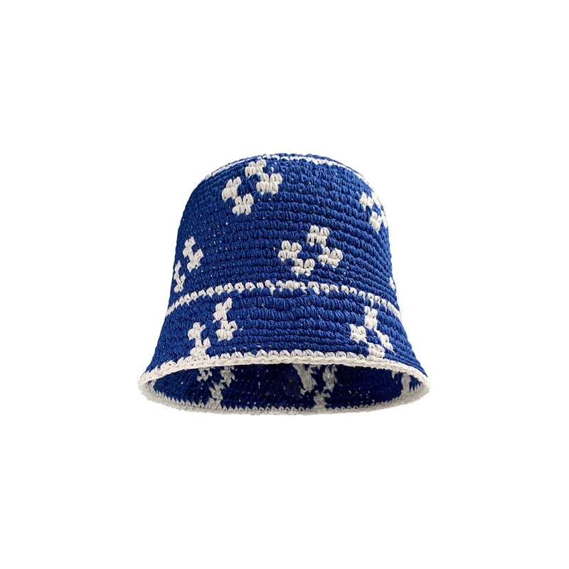Knitted Flower Korean Handmade Crochet Bucket Hat