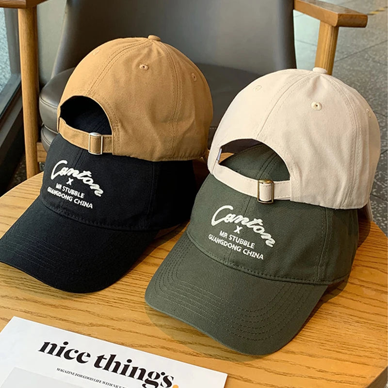 Solid Color Letter Embroidery Cotton Baseball Cap