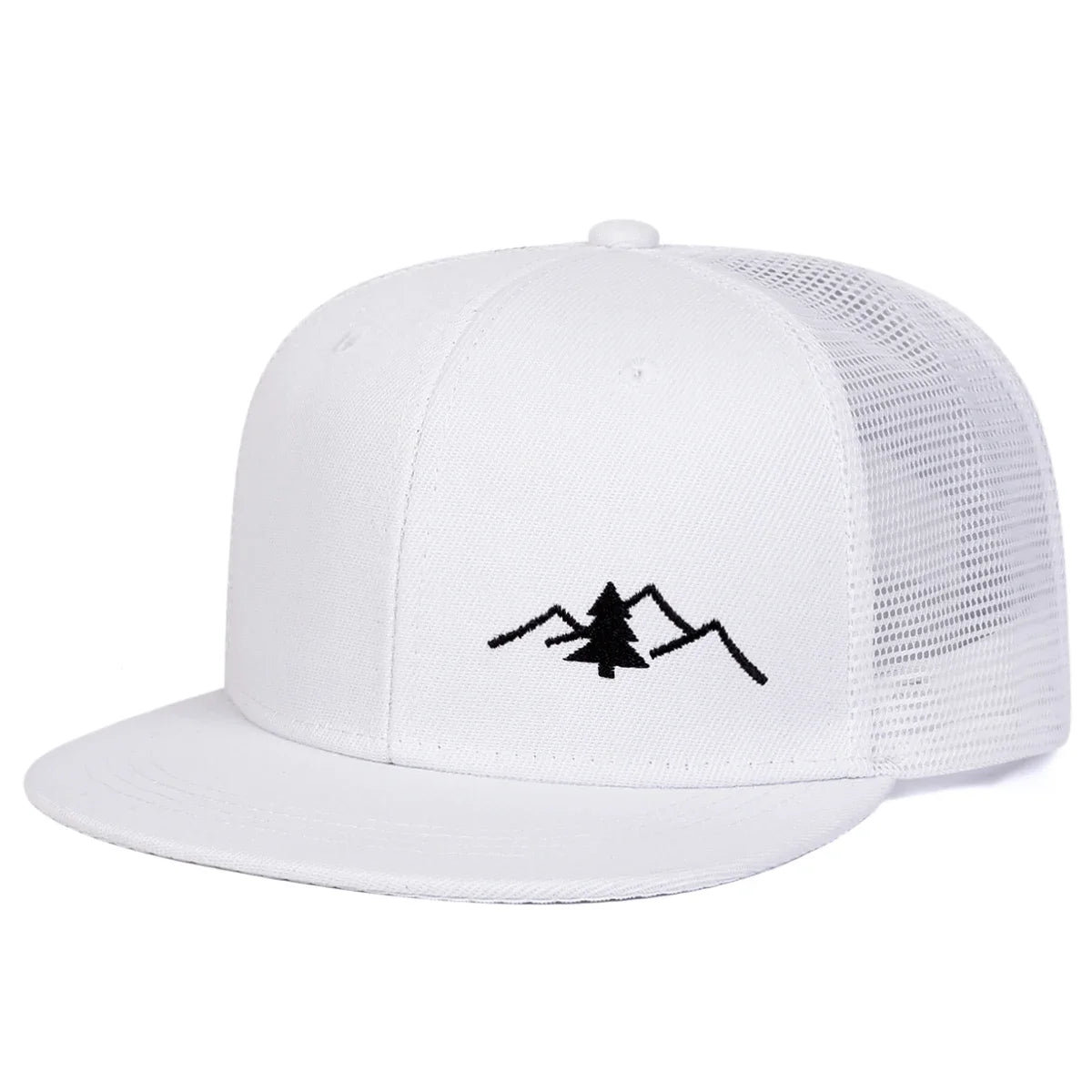 Unisex Mountain Tree Embroidery Hip-hop Net Hats