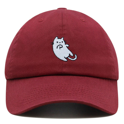 White Cat Kawaii Embroidered Adjustable Baseball Cap