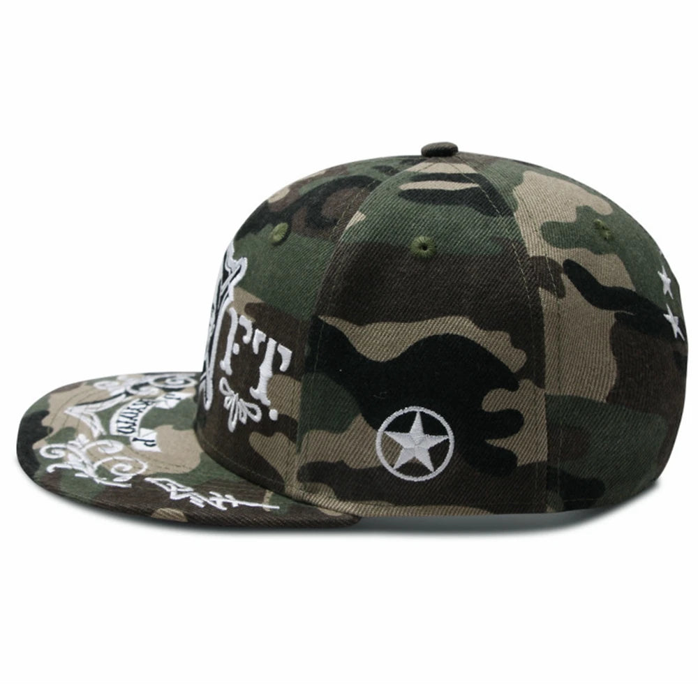 Camouflage Skull Hip Hop Snapback Cap