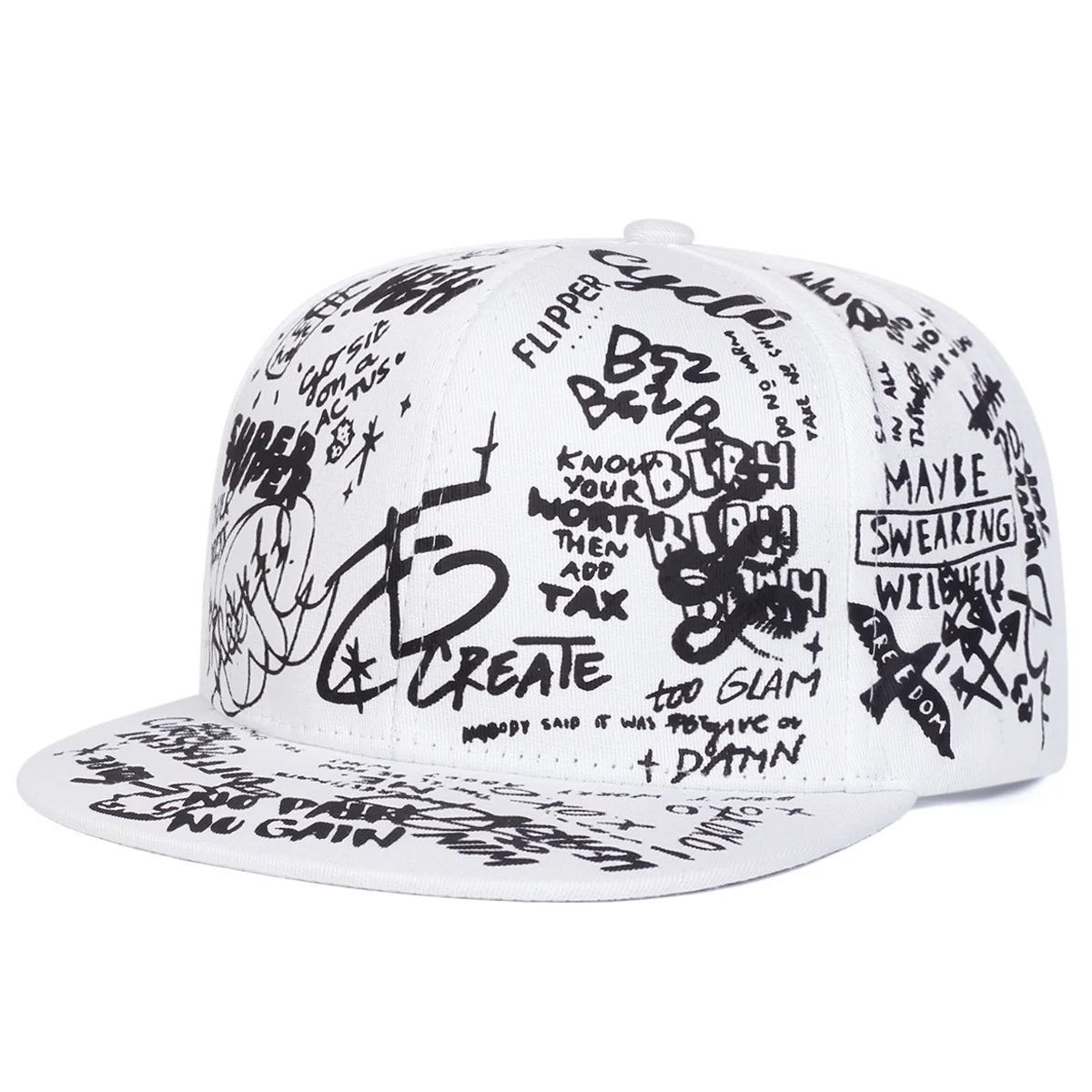 Colorful Letter Graffiti Hip Hop Snapback Cap