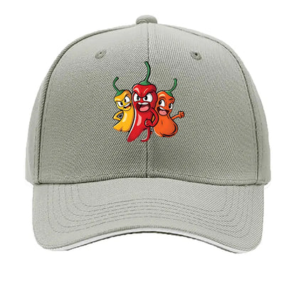 Colorful Cartoon Chili Vinyl Sticker Hip Hop Sandwich Baseball Cap