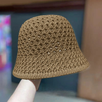 Korean Straw Handwoven Summer Bucket Hat