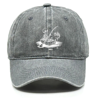 Fishing Skulls Washed Cotton Snapback Caps