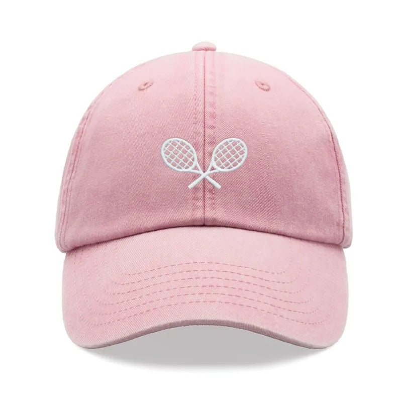Retro Crossed Tennis Racket Baseball Cap