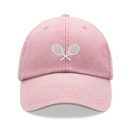 Retro Crossed Tennis Racket Baseball Cap