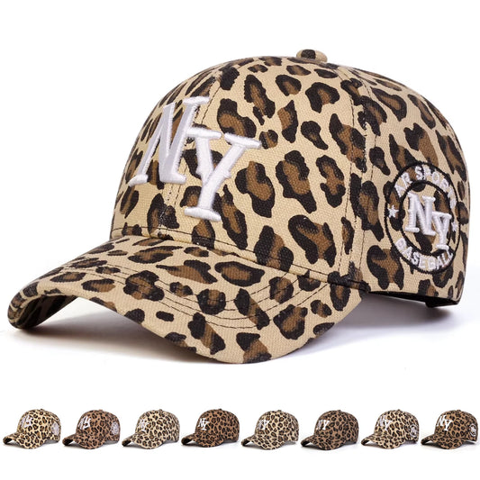 Unisex Leopard Print Letter Embroidered Baseball Cap
