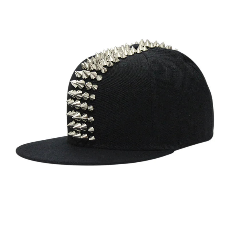 Five-Rivet Flat Brim Snapback Cap
