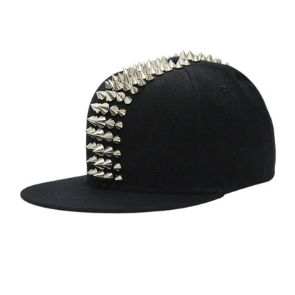Five-Rivet Flat Brim Snapback Cap