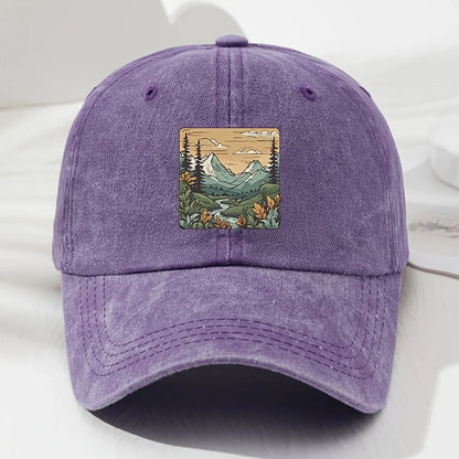 Retro Landscape Print Outdoor Baseball Cap