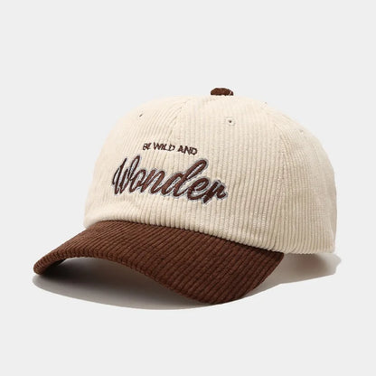 WONDER Corduroy Embroidered Winter Baseball Cap
