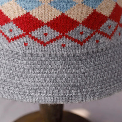 Women's Striped Wool Knitted Bucket Hat