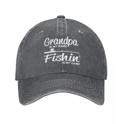Vintage Fishing Distressed Baseball Cap