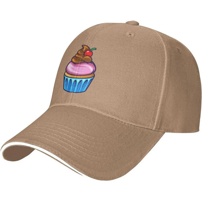 Cupcake Cherry Dessert Adjustable Polyester Baseball Cap