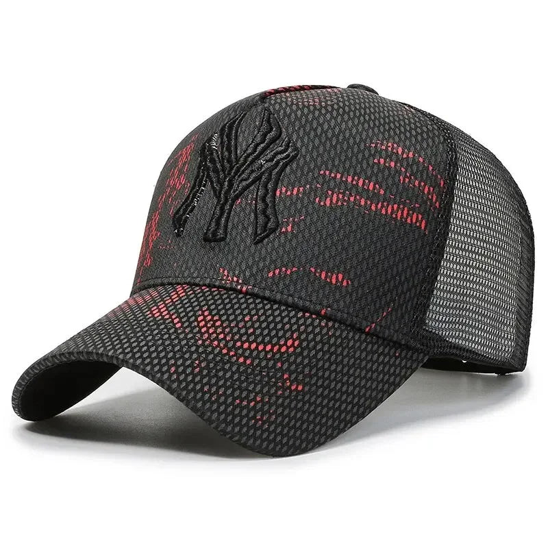 Korean Letter Breathable Mesh Duckbill Baseball Cap