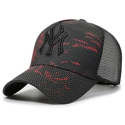Korean Letter Breathable Mesh Duckbill Baseball Cap
