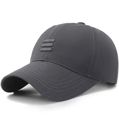 Three Horizontal Lines Embroidery Baseball Caps