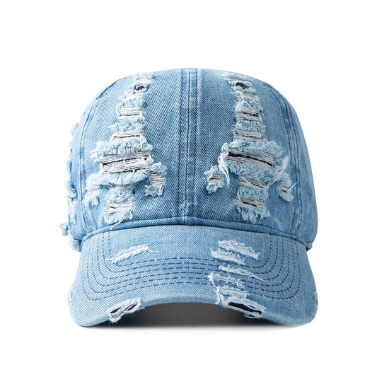 Washed Denim Baseball Cap Women Men