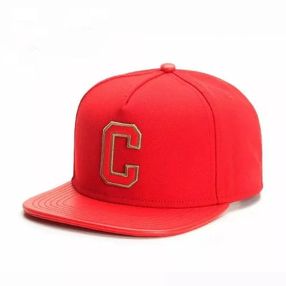 C Letter Embroidered Snapback Cap