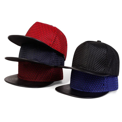 Light Board Mesh Flat Brim Hip Hop Cap