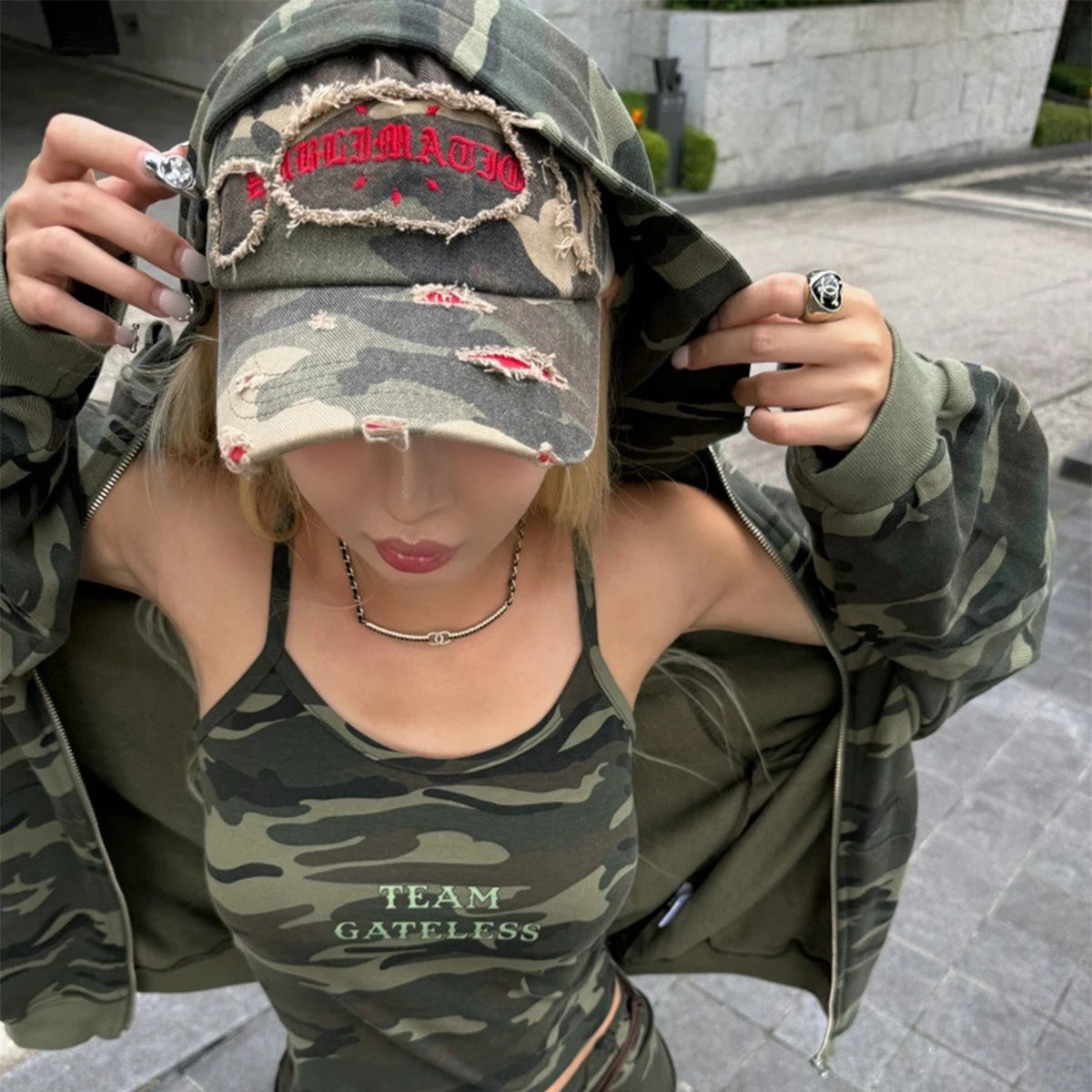 New Unisex Broken Style Sanskrit Embroidery Baseball Hat
