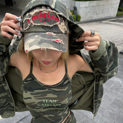 New Unisex Broken Style Sanskrit Embroidery Baseball Hat