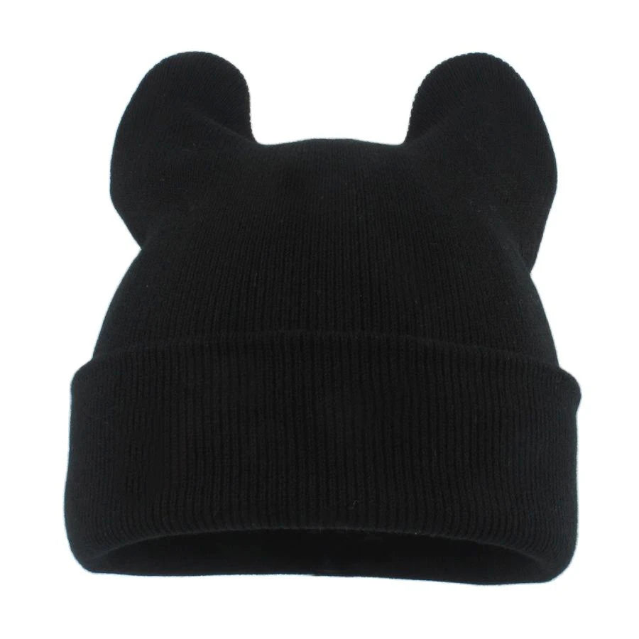Korean Cute Cat Ear Knit Bucket Hat