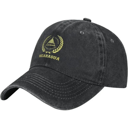 Nicaragua Seal Coat Of Arms Denim Baseball Cap