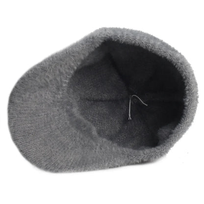 Fluffy Knitted Warm Winter Baseball Cap