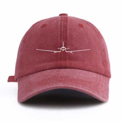 Airplane Print Washed Retro Adjustable Baseball Cap