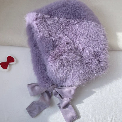 Women's Glitter Plush Knitted Bucket Hat