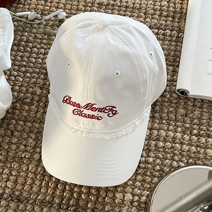 Solid Color Letter Duck Tongue Baseball Cap