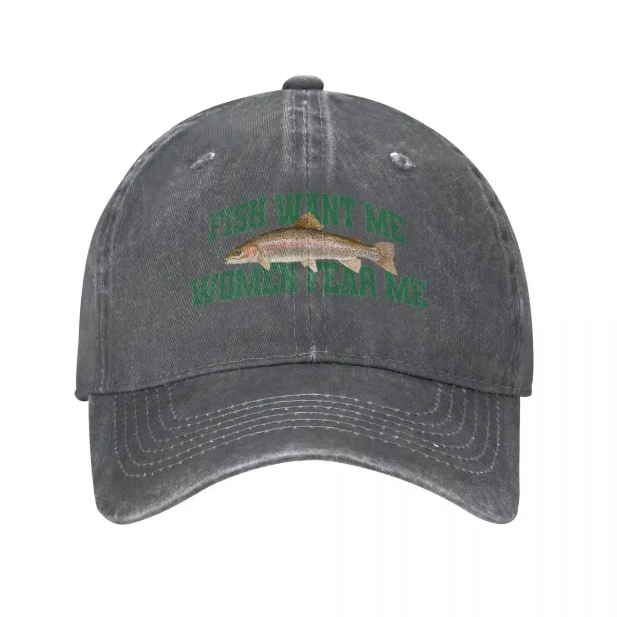 Fear Me Fish Denim Baseball Cap