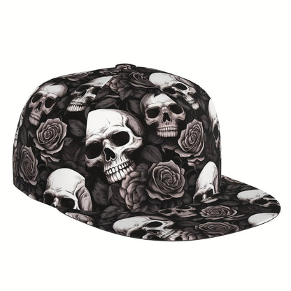 Cool Hippie Skull Rose Punk Snapback Cap