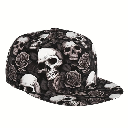 Cool Hippie Skull Rose Punk Snapback Cap