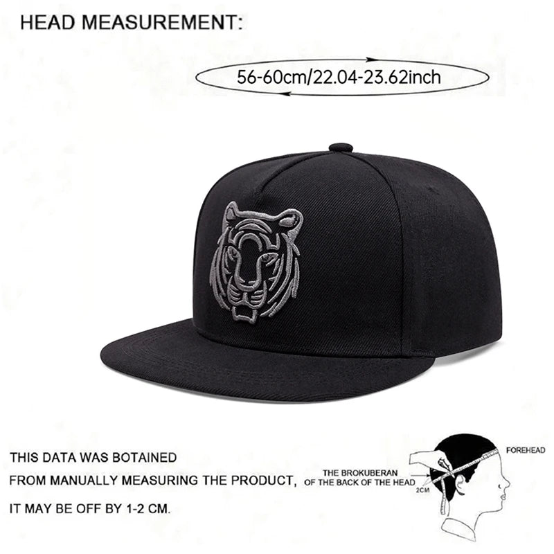 Creative Animal Embroidery Flat Edge Snapback Cap